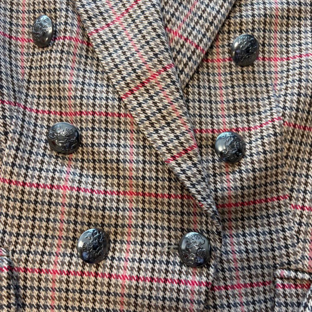 Banana Republic, Blazer, Brown Plaid, 10 Tall, Excellent, MSRP $229 - Picture 3 of 14